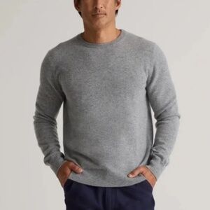 Quince Mongolian Cashmere Crewneck Sweater Heather Grey Men’s Size Large